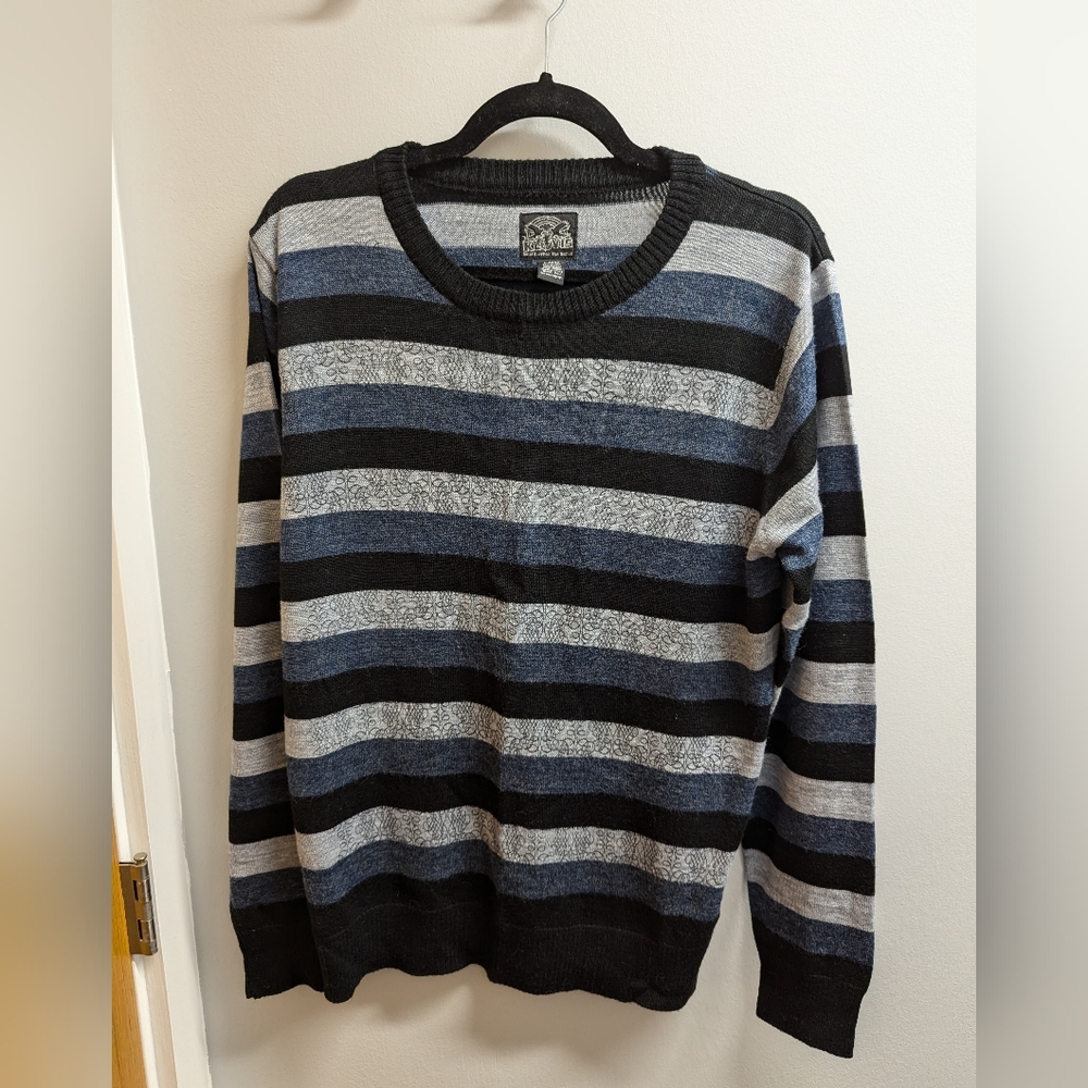 Men’s Klovis Crewneck Striped Sweater wool blend size large